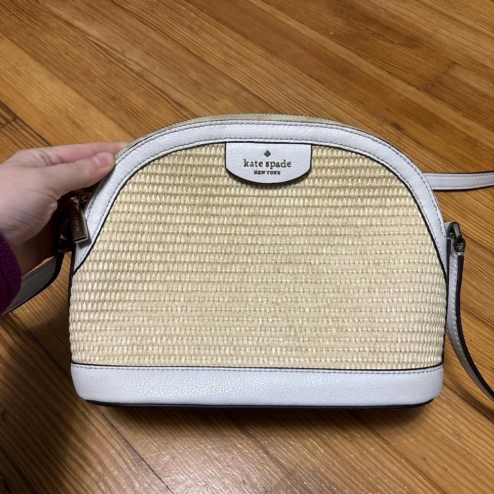 Kate Spade Sylvia Straw Dome Crossbody Bag